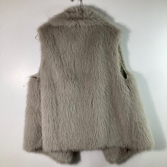 Womens Ann Taylor Faux Fur Vest Lined M/L Tan NWT Polyester Nylon - Picture 2 of 9